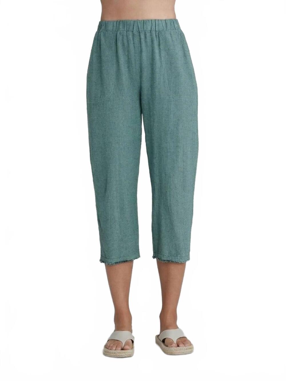 NEW CUT LOOSE raw edge crop pant in riviera